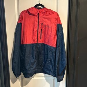 Columbia red blue zip up windbreaker jacket XXL